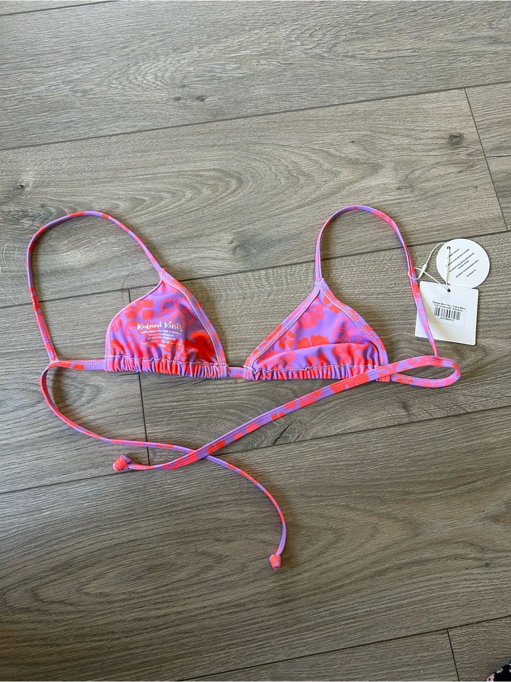 Kulani Kinis Bralette Bikini Top in Cherry Berry Size XS New